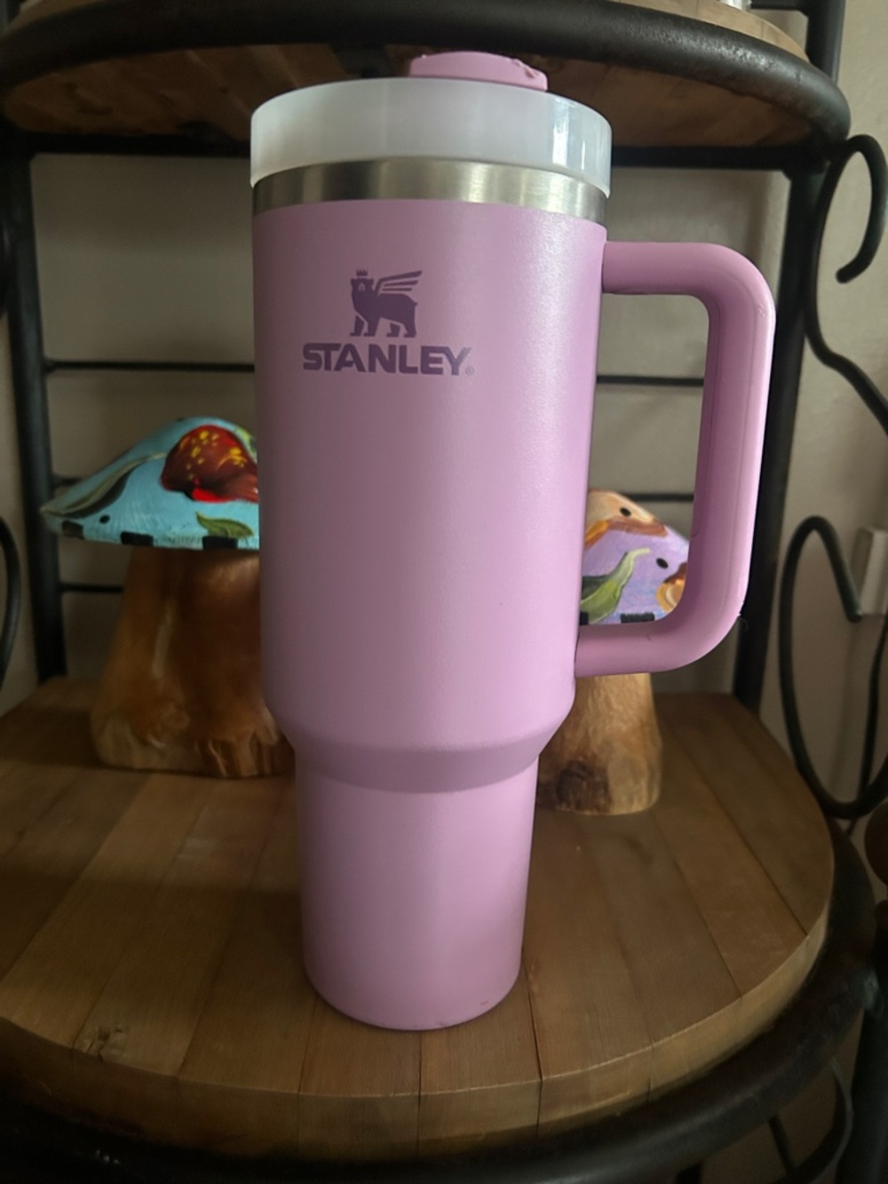 Stanley 40 oz Purple Travel Mug with Handle and Clear Lid (read description!)
